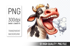 Cow Clipart PNG, Farm Animals Clipart, Rustic Farm Art Product Image 1