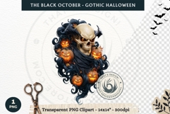 The Black October Gothic Halloween Clipart, Horror character Product Image 1