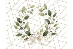 Christmas Wreath Clipart, Holiday Greenery PNG Illustrations Product Image 5