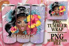 Wholesome joy 20oz tumbler wrap, Afro Woman Product Image 1