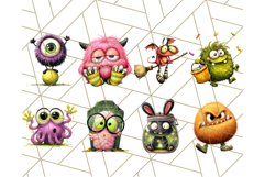 Quirky Monster Clipart PNG, Funny Spooky Creatures Product Image 5