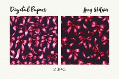 Pink Bows Seamless Pattern Coquette Dark Romance Background Product Image 2