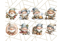 Watercolor Winter Gnome Clipart, Cute Gnome Christmas PNG Product Image 5