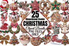 Gingerbread Cookie Christmas Sublimation Clipart Bundle PNG Product Image 1