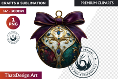 Christmas Jewel Baubles Clipart | Elegant Holiday Ornaments Product Image 1