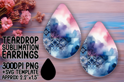 Elegant Teardrop Design PNG for Crafting , Watercolor Patter Product Image 1
