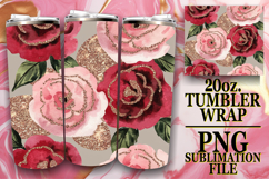 Joyful Nights 20oz tumbler wrap, Flower Pattern Product Image 1