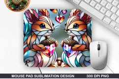 Ecureuil Mouse Pad Sublimation, Valentine Mouse Pad PNG Product Image 1
