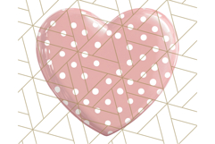 Pastel Puffy Patterned Hearts Clipart PNG, 3D Look Heart Png Product Image 5