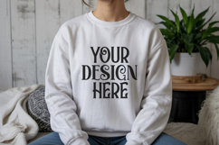 White Gildan 18000 Sweatshirt Model Mockups Product Image 1
