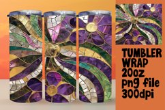 Glitter Flower Tumbler Wrap Design 20oz Product Image 1