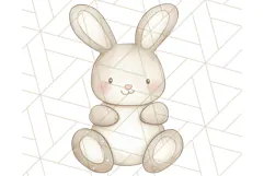 Spring Bunnies PNG Watercolor Bunny Clipart, Pastel Easter Product Image 5