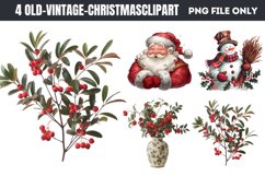 Old Vintage Christmas Sublimation Clipart PNG Product Image 1