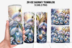 Florals Skinny Tumbler 20oz Wrap Design, Winter Tumbler PNG Product Image 1