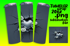 CUSTOM 20oz Tumbler Template for Gifts , 3D Heart Product Image 1