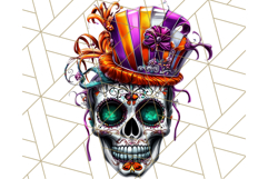 Bright Sugar Skull PNG Clipart, Halloween Colorful Skull Png Product Image 5