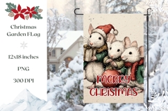 Cartoon Christmas Mouses Garden Flag, Winter Garden Flag Product Image 1