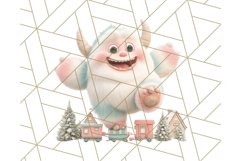 Kawaii Christmas Yeti PNG Clipart, Cute Bigfoot Holiday Art Product Image 5