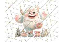 Kawaii Christmas Yeti PNG Clipart, Cute Bigfoot Holiday Art Product Image 5