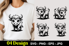 Cute Little Bull SVG PNG Product Image 1