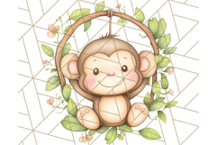 Pastel Safari Jungle Baby Animals PNG Clipart, Nursery Product Image 5