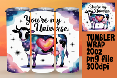 Colorful 20oz Tumbler Template , Cute Cow Product Image 1