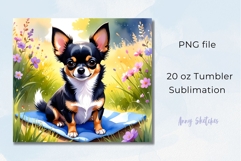 Floral Chihuahua 20 oz Tumbler Wrap Product Image 2