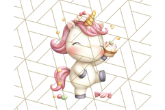 Cute Dessert Unicorn PNG Clipart with Cupcakes &amp; Candies Product Image 5