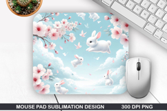 Flowers Mouse Pad Sublimation, Spring Mouse Pad PNG Design Product Image 1