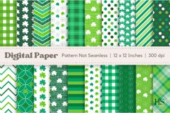 20 St Patrick&#039;s Day Digital Paper, Irish Clover Pattern Product Image 1