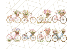 Bicycle with Flowers PNG, Watercolor Floral Bike Clipart Product Image 5