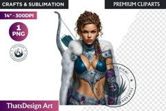 Fantasy Boreal Winter Girl Warrior &amp; Ice Queen Clipart Product Image 1