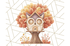 Autumn Treehouse &amp; Woodland Cabin PNG Clipart Product Image 5