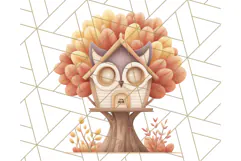Autumn Treehouse & Woodland Cabin PNG Clipart Product Image 5