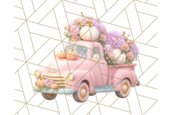 Vintage Truck Pumpkin and Fall Flowers PNG Clipart, Autumn Product Image 5