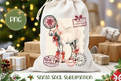 Christmas Horse Santa Sack PNG, Cute Gift Bag Design Product Image 1