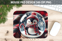 Christmas Penguin Mouse Pad Sublimation - Animal PNG Design Product Image 1