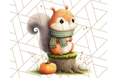 Cozy Autumn Animal Clipart, Fall Forest Critters PNG Product Image 5