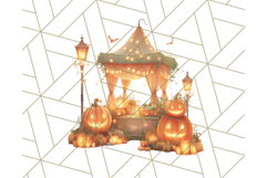 Creepy Carnival Halloween Clipart PNG with Hayride Art Product Image 5