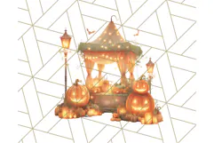 Creepy Carnival Halloween Clipart PNG with Hayride Art Product Image 5