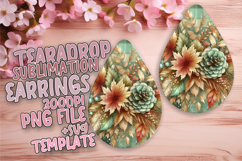 Bright Teardrop Design for Sublimation , Autumn Flower Product Image 1