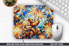 Bear Mouse Pad Sublimation, 4th Of July Mouse Pad PNG Product Image 1