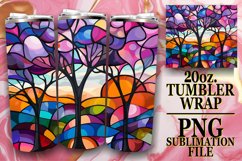 20oz Tumbler Wrap: Vibrant Tree Design Product Image 1