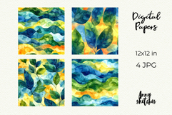 Terra Futura Digital Paper Watercolor Seamless Pattern Product Image 2