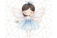 Pastel Blue Fairy Garden Clipart, Enchanted Cottagecore Png Product Image 5