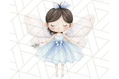 Pastel Blue Fairy Garden Clipart, Enchanted Cottagecore Png Product Image 5