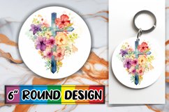 Faithful Watercolor Cross Sublimation Keychain Set Product Image 1