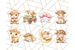 Baby Highland Cow Nursery PNG Clipart, Cute Farm Animal Png Product Image 5