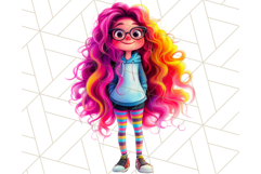 Teen Girl Clipart PNG, Fun Character Illustration Product Image 5