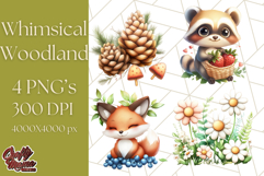 Whimsical Woodland Animals and Nature PNG, Forest Animals Product Image 1